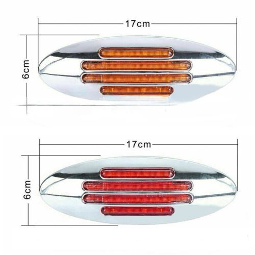 170*60mm Oval Flat Line Lights Truck Side Marker Light Signal Lights LED GLO Light